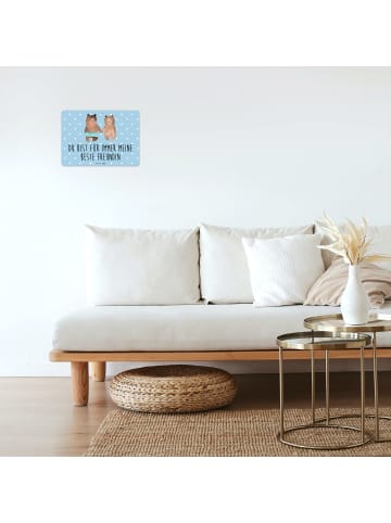 Mr. & Mrs. Panda tafel Bär Freundin mit Spruch in Blau Pastell