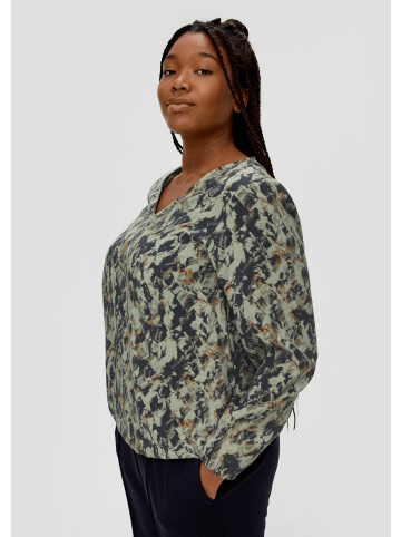 TRIANGLE Bluse langarm in Blau-olive