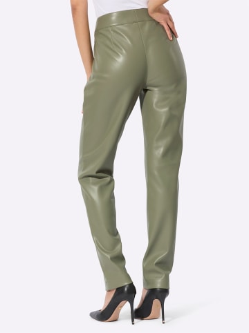 creation L Lederimitat-Hose in khaki