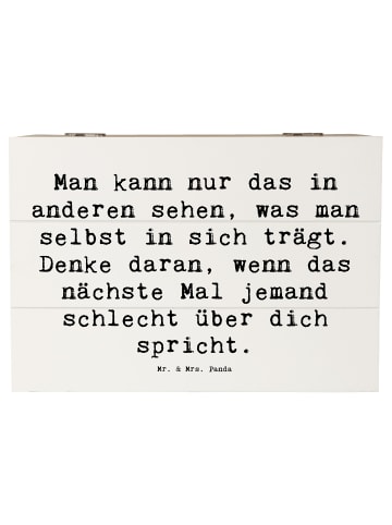 Mr. & Mrs. Panda Holzbox Spruch Mobbing bewältigen Spiegelbild m... in Weiß