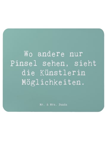 Mr. & Mrs. Panda Mouse Pad Spruch Künstlerin Visionen mit Spruch in Meeresbrise