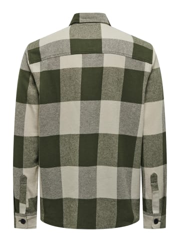 Only&Sons Kariertes Flanellhemd Holzfäller Optik Shacket Shirt ONSMILO in Grün