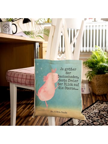 Mr. & Mrs. Panda Tote Bag Axolotl Tanzen Design mit Spruch in Weiß