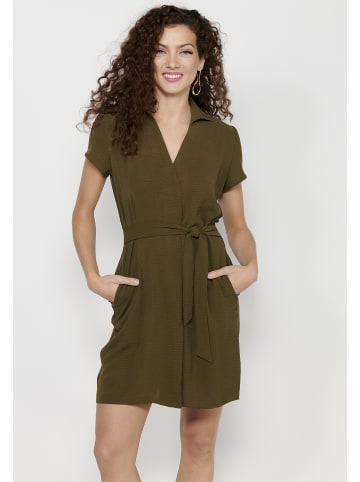 KOROSHI KURZÄRMELKLEID in khaki