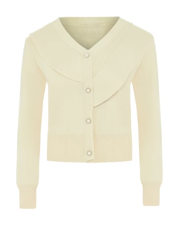 NAEMI Damen Cardigan in Wollweiss