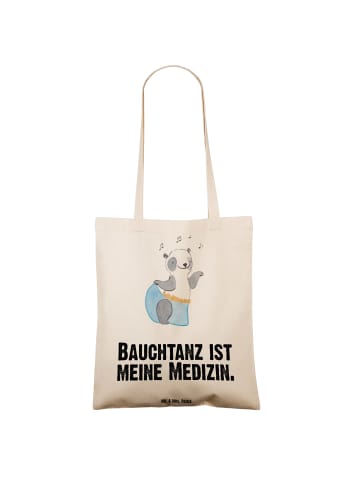 Mr. & Mrs. Panda Jutetasche Panda Bauchtanz mit Spruch in Creme