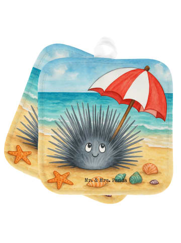 Mr. & Mrs. Panda Topfuntersetzer Seeigel Design ohne Spruch in Weiß