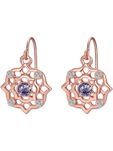 Lulu & Jane Ohrhänger aus Metall-Legierung verziert mit Kristallen von Swarovski® in roségold
