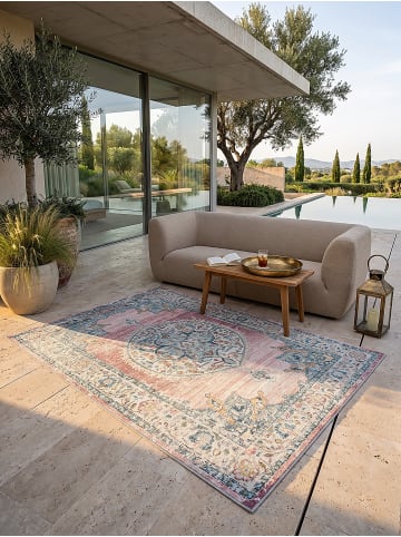 KADIMA DESIGN Teppich Outdoor Orientalisch pflegeleicht Balkon Terrasse Outdoor Garten in Pink