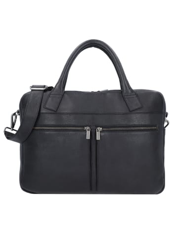 Cowboysbag Carrington Aktentasche Leder 37 cm Laptopfach in black