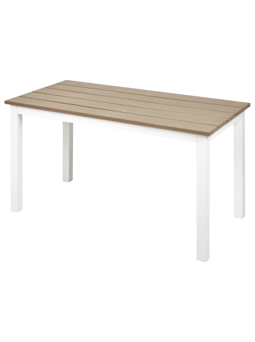 Beliani Esstisch MESSINA in Braun/Weiß - (W) 52 x (H) 50 x (L) 100 cm