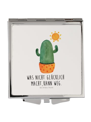Mr. & Mrs. Panda Handspiegel Kaktus Sonne mit Spruch in Weiß