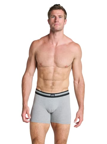 Jockey Boxershorts Cotton Stretch 3 Stück in Grau/Schwarz