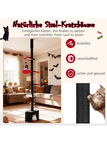 COSTWAY Kratzbaum deckenhoch 245-300 cm in Schwarz