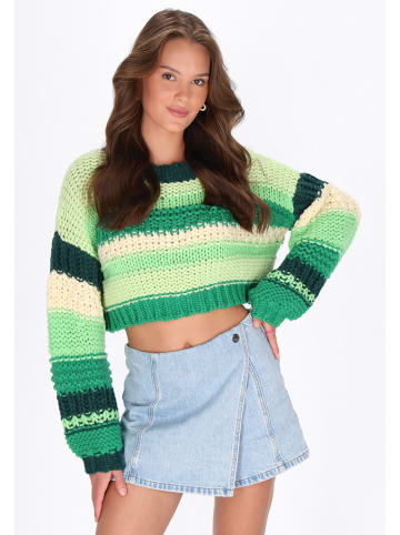 myMo Women Sweater in green multicolor