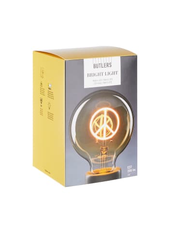 Butlers LED-Glühbirne Peace Zeichen BRIGHT LIGHT in Gold