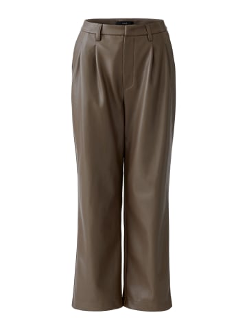 Oui Bundfaltenhose in taupe