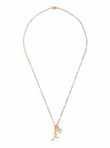 Gemshine Halskette mit Anhänger Fitness Runner im Sportschmuck Jogger Stil Chalcedon in rose gold coloured
