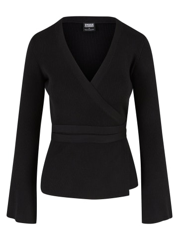 Urban Classics Urban Classics Damen Ladies Rib Knit Wrapped Cardigan in black