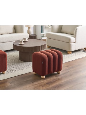 Beliani Pouf IDYLLWILD in Braun - (W) 49 x (H) 46 x (L) 38 cm