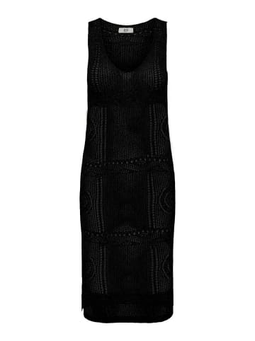 JACQUELINE de YONG Kleid Locker Leichtes Sommer Basic Midi-Strickkleid in Schwarz