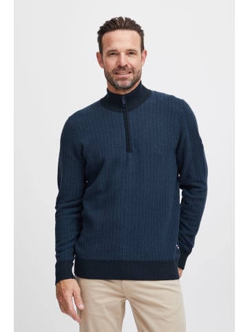 FQ1924 Strickpullover FQKyle halfzip jaquard knit 21900571 in blau