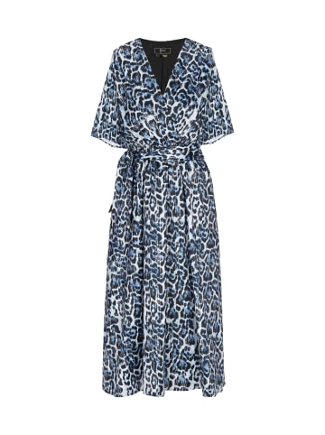 faina Women Dress in blue multicolor leo