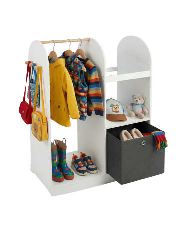 relaxdays Kindergarderobe in Weiß - (B)97 x (H)108 x (T)35 cm