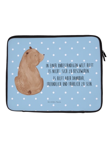 Mr. & Mrs. Panda Notebook Tasche Bär Schulterblick mit Spruch in Blau Pastell