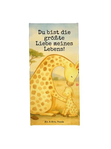 Mr. & Mrs. Panda Badehandtuch Giraffe Kind Design mit Spruch in Sandig