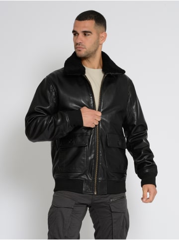 TOP GUN Lederjacke TG2023002 in schwarz