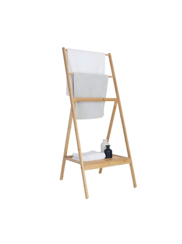 relaxdays Handtuchständer in Natur – (B)55 x (H)112 x (T)44,5 cm