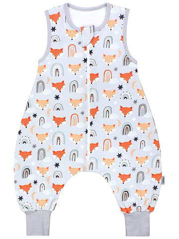TupTam Babyschlafsack mit Beinen Unwattiert in grau/orange