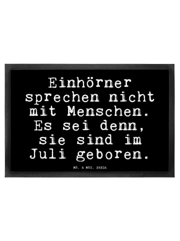 Mr. & Mrs. Panda Fußmatte Einhörner sprechen nicht mit... mit Sp... in Schwarz