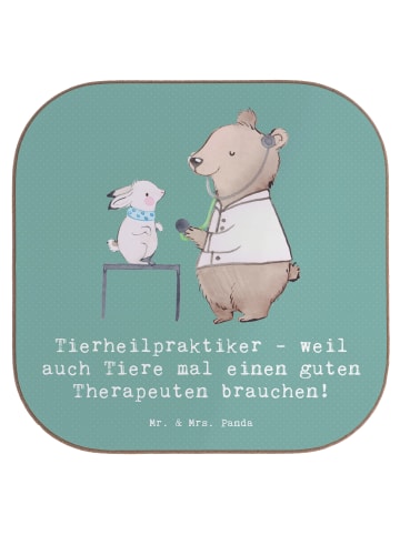 Mr. & Mrs. Panda Untersetzer Gläser Tierheilpraktiker mit Spruch in Meeresbrise