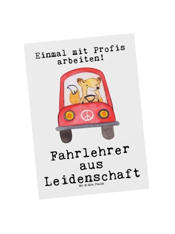 Mr. & Mrs. Panda bildkarte Fahrlehrer Leidenschaft mit Spruch in Weiß