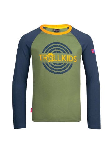 Trollkids Longsleeve "Preikestolen" in Mittelblau/Marineblau