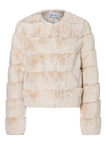 More & More kuschelige, stilvolle Kunstfell-Kurzjacke in powder creme