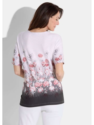 GOLDNER Kurzgröße:  Shirt in weiß / grau / rot / gemustert