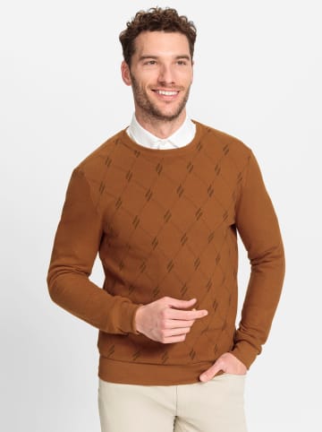 WITT WEIDEN Sweatshirt in cognac-marine-bedruckt