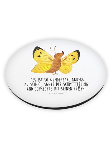 Mr. & Mrs. Panda Rund Magnet Schmetterling Zitronenfalter mit Sp... in Weiß