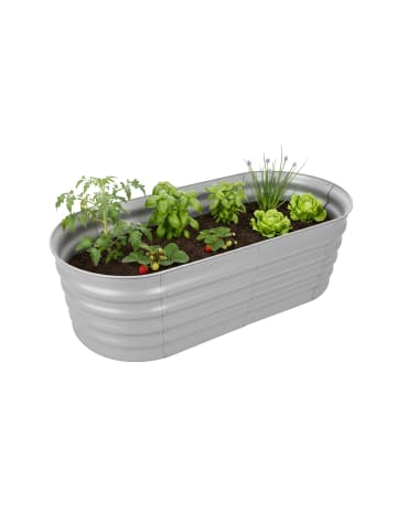 relaxdays Hochbeet in Hellgrau - (B)150 x (H)45 x (T)60 cm