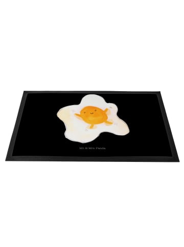 Mr. & Mrs. Panda Fussmatte Spiegelei Ei ohne Spruch in Schwarz