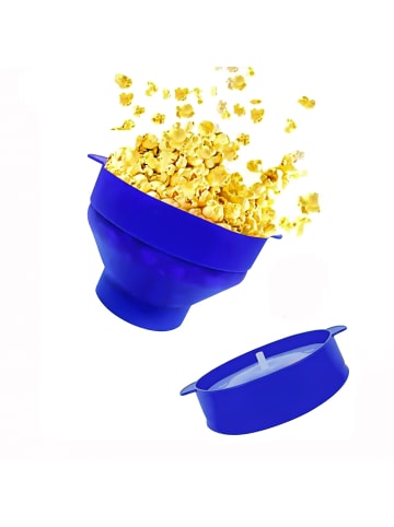 Intirilife Popcorn Maker mit Deckel in Blau