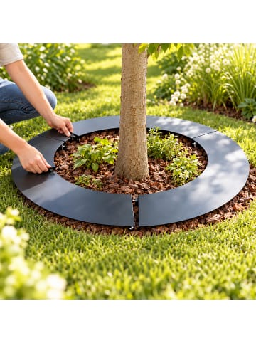 relaxdays Baumring in Anthrazit - 80 cm