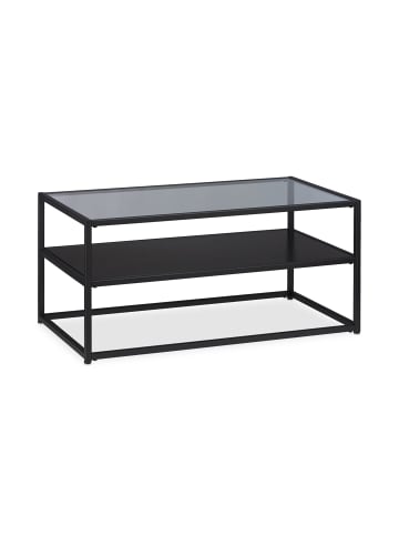 relaxdays Couchtisch Glas in Schwarz - (B)90 x (H)42 x (T)50 cm