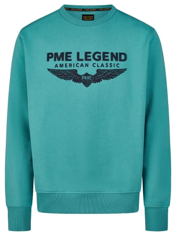 PME Legend Pullover CREWNECK SOFT TERRY WITH LOGO in Türkis