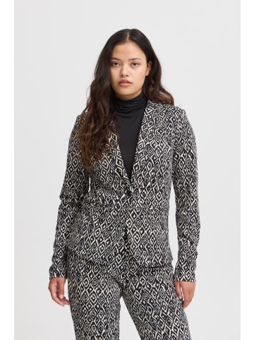 ICHI IHKATE PRINT BL21 slim fit in Black Ikat aop