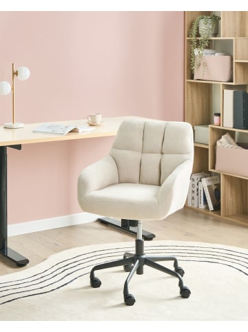 Beliani Bürostuhl PALMDALE in Beige/Schwarz - (W) 58 x (H) 84 x (L) 61 cm