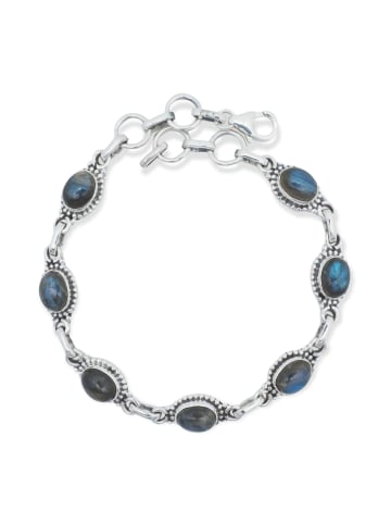 mantraroma 925er Silber - Armbänder (L) 20,5 cm mit Labradorit